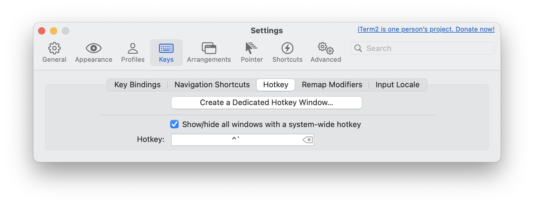 iterm2 global hotkey